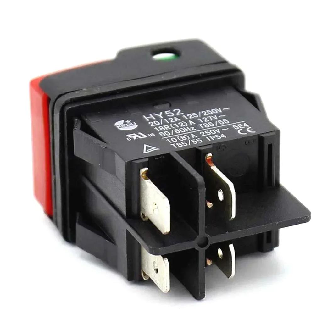 Mechanical Equipment Electric Push Button Switch Button On 1pc 125 / 250V 20 / 12A 5E4 AC (AC) HY52 IP54 Silver