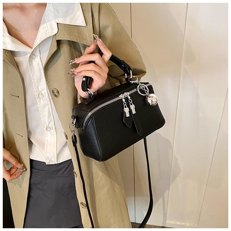 Ретро простая сумка-мессенджер на одно плечо в стиле Бостон, маленькая квадратная сумка чёрный