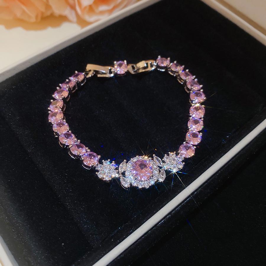 Blue Star Zirconia Hexagonal Flower Bracelet - Stylish, Versatile, and Luxurious Wrist Jewelry for Women