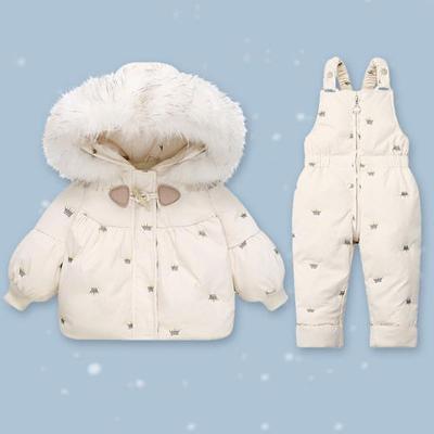 Winter Kinderbekleidung Set Zweiteilig Mädchen Daunenjacke Baby Schneeanzug Kleidung Overalls für Kinder Kleinkind Jumpsuit Mantel