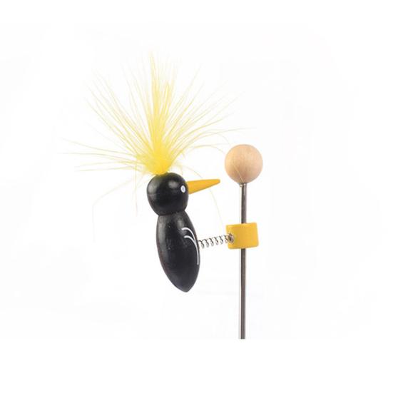 1 Set Woodpecker Toy with Wooden Base Top Ball Toddlers Cute Early Education Fun Woodpecker Figurine Kids DIY Science Experiment Toy