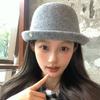 Womens Wool Blend Floppy Brim Hat Vintage Hepburn Style Beret Cap Elegant Face-Framing Wide