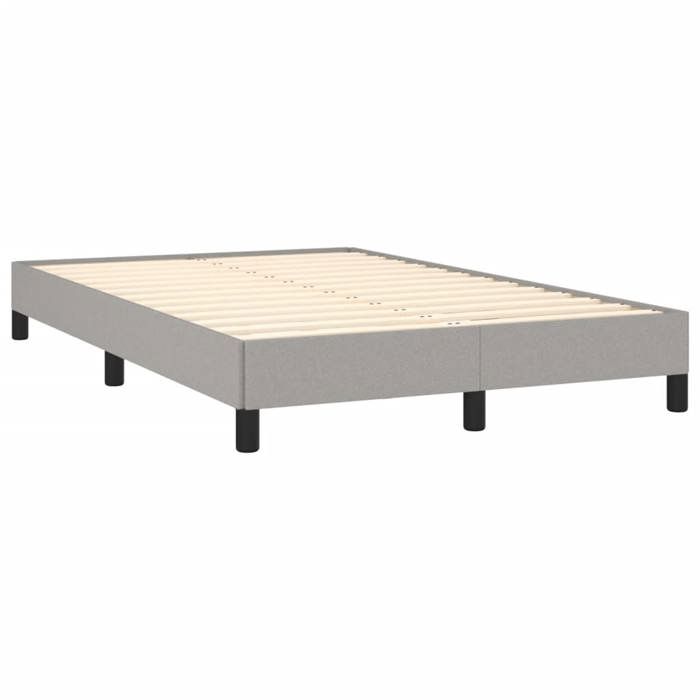 Maison Exclusive - Bed Slatted Base and Light Grey Mattress 120x190 Cm Fabric