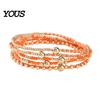 Multi-colored Beaded Bangles 5Pcs Bracelet Stack for Women Teenage Girls, Tiny Colorful Bead Jewelry Beads Bracelets, Elastic Stretch Boho Accessories