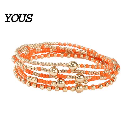 Multi-colored Beaded Bangles 5Pcs Bracelet Stack for Women Teenage Girls, Tiny Colorful Bead Jewelry Beads Bracelets, Elastic Stretch Boho Accessories
