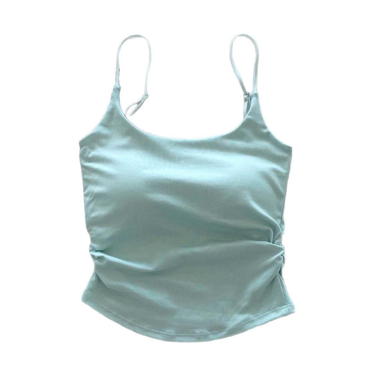 

Трендовий Y2K Топ-камі з рюшами для жінок з вбудованими чашками - Сексуальний, милий та пікантний дизайн зі стрункою красивою спиною One Size (40-65kg)