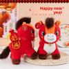 Year Of The Horse Plush Toy Red Animal Figurine Gift For Celebrations