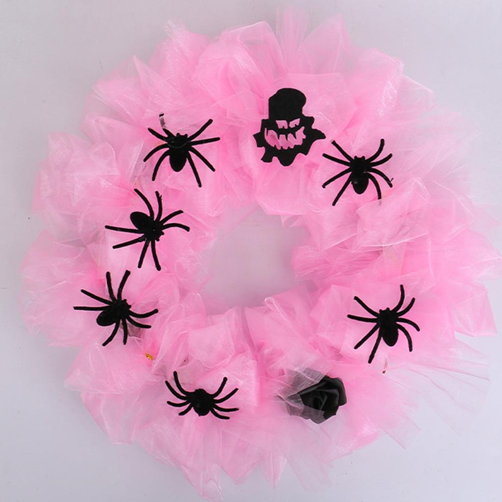 Halloween Mesh Spider Garland, Door Hanging Holiday Decoration Garland, Party Atmosphere Decoration Props