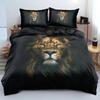 Black Lion Duvet Cover Animal Bed Sheet Pillow 3 Piece Bedding Set Single Double King Queen Full Size