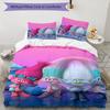 3pcs Trolls Bedding Set Duvet Cover Closure Includes 1 Duvet Cover & 2 Pillowcases, Soft and Comfortable for All Seasons.