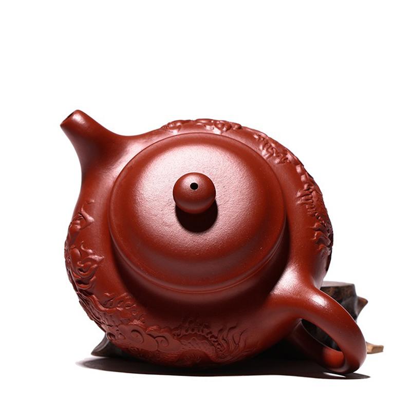 230ml Famous Authentic Mine Dahongpao Purple Clay Teapot, Fully Handmade Double Dragon Antique Tea Pot and Tea Set