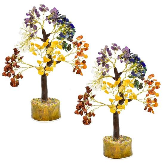 Crystal Tree for Positive Energy, Feng Shui Tree 7 Chakra Tree, Crystal Decor Spiritual Gift, Meditation Home Decor Golden Wire