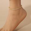 Rhinestone Foot Ornaments, Adjustable Anklet, Crystal Double Heart-shaped Anklet