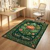 Floral Garden Theme Crystal Velvet Rug Personalized Custom Name Text Soft Floor Mat Home Decor