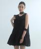 Mualeumoa Veil Shirring Volume Dress-Black