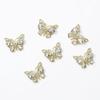 10Pcs Shiny Alloy Butterfly Nail Charms Metal Butterfly Nail Gems Nail Rhinestone 3D Gold Silver Nail Charm Nail Jewelry