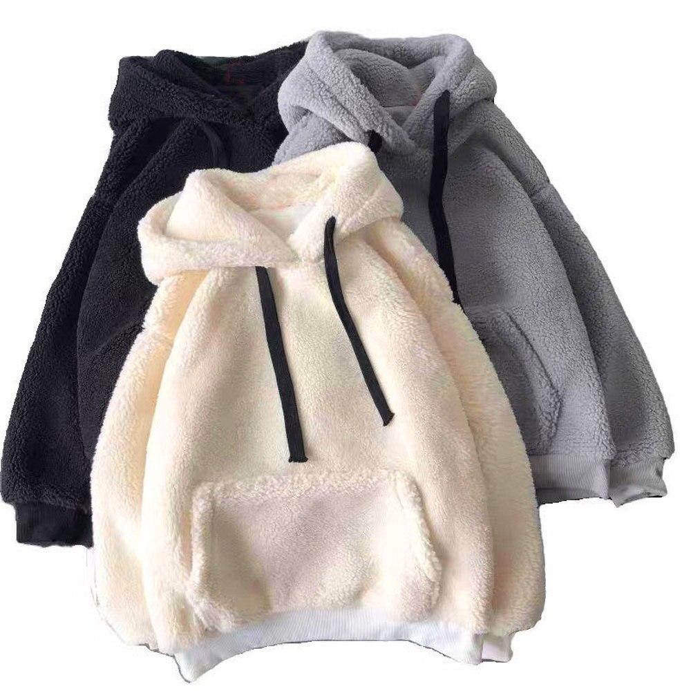 Hanorac Pufos Oversized Femei Iarnă Hanorace Plus Cald Top Hanorace Bărbați Pulover Larg Moale Gros Top