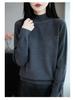Autumn/Winter Rhinestone Semi-High Neck Knitted Sweater Top for Women