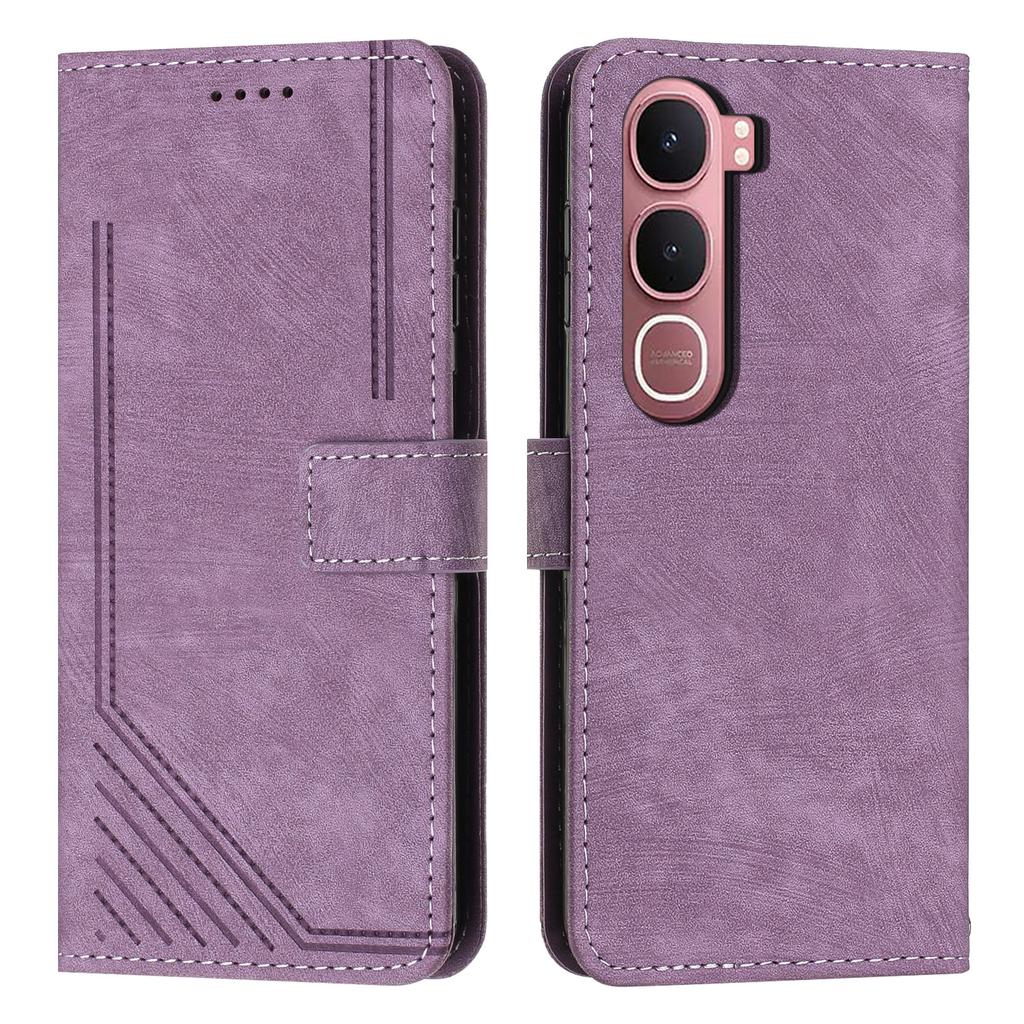 For Vivo Y21d/vivo Y31 5G Stand Case Imprinted Lines Leather Phone Cover