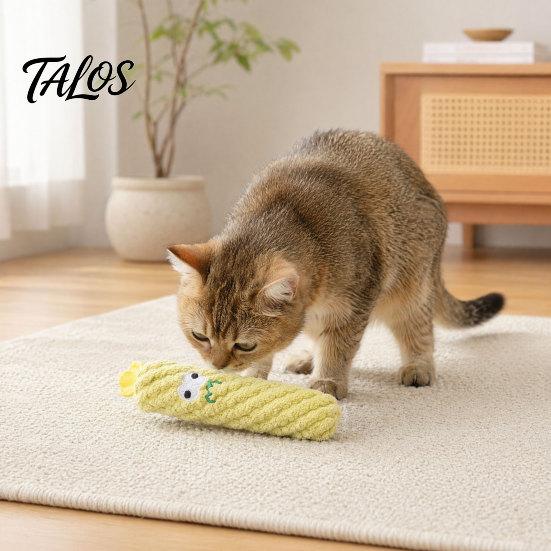 Talos Plush Cactus Cat Toy, Catnip Filled Chew Cute Stuffed Kitten Teething Toy for Indoor Cats Entertainment