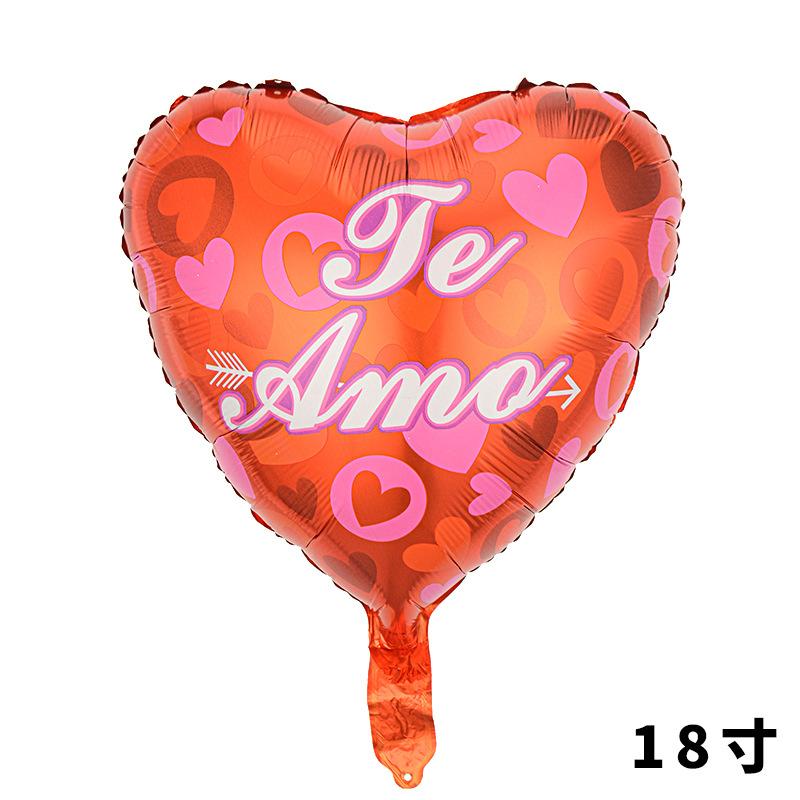 Spanish Balloon 18 Inch Valentine'S Day Love Balloon Spanish Heart-Shaped Aluminum Film Balloon Decoration