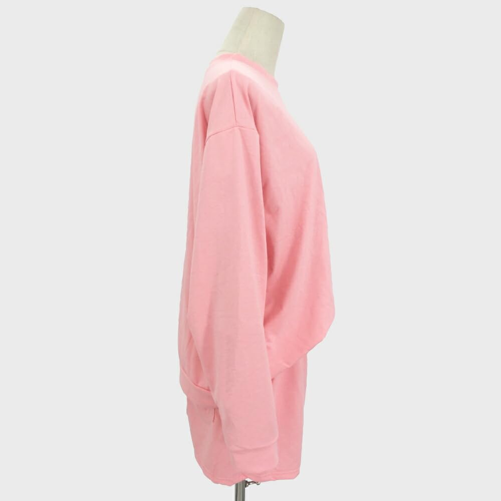 Amulet Loungewear Solid Balloon Loose Size Blue Women's Set, Sweatshirt, Color, Sleeves, Fit, L, (vl-5718-bl-l)