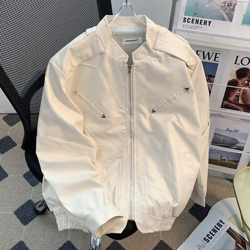 

Европейские и американские уличные тренды свободная одежда в стиле локомотив кожаная куртка мужская модная хулиганская красивая куртка-пилот из ПУ кожи высокого качества 3XL белый