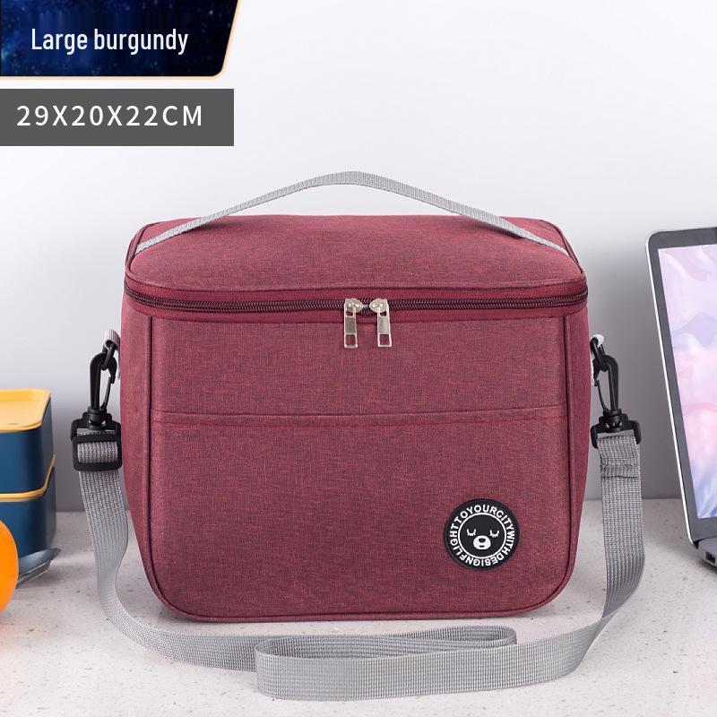 Large Capacity Insulated Lunch Bag with Aluminum Foil and Shoulder Strap