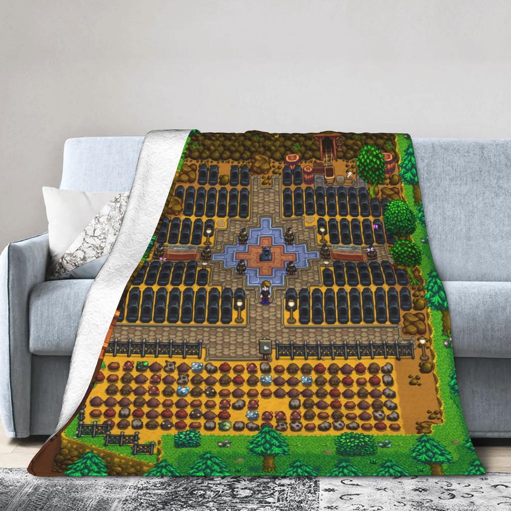 Stardew Valley Greenhouse Flannel Blankets Winter  Soft Throw Blanket for Kids Adult Couch Chair Aesthetic Bedspread Sofa Cover