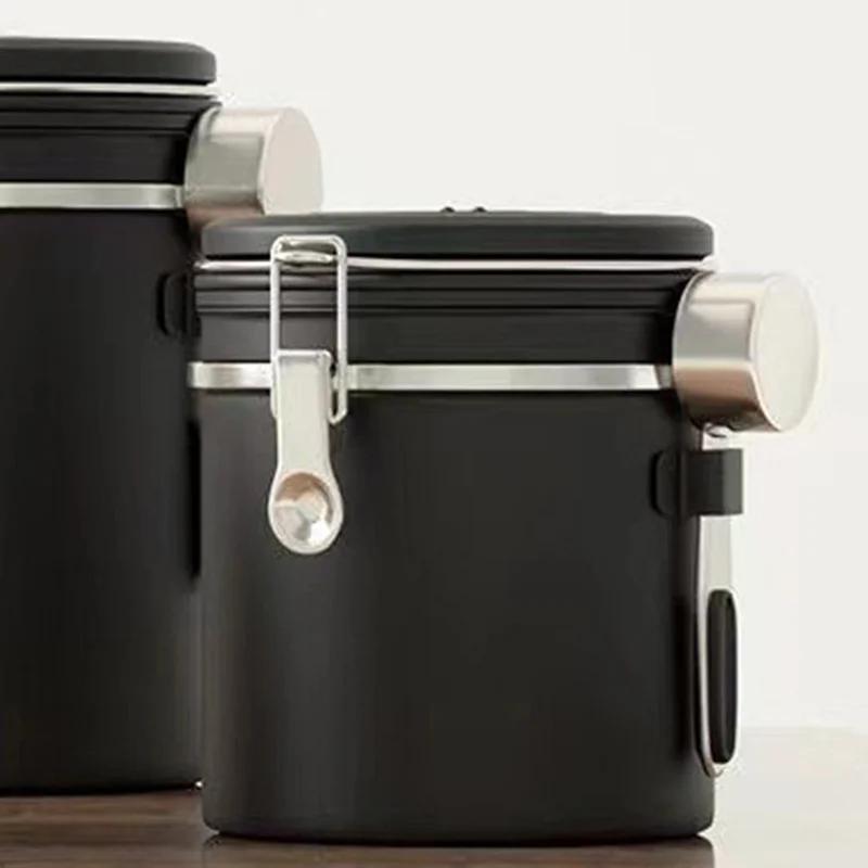 Stainless Steel Coffee Beans sealed jar Vacuum Storage Container Large Capacity Grains Tea Nut Snack Keep Fresh Storage Jar