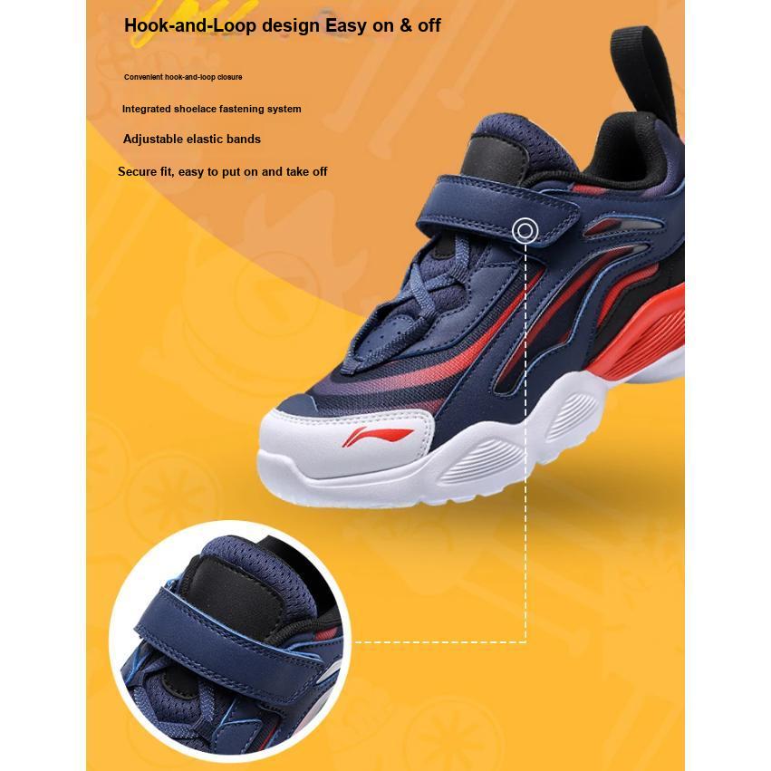 Li Ning Kids Aurora Skywalker Sports Trend Low-Top Casual Shoes Kids sneaker Red Blue YKCQ274-19