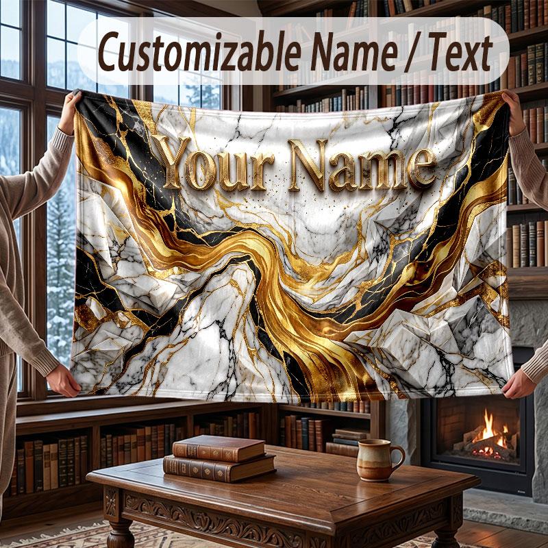Coperta Ponderata a Tema Geometrico Astratto Coperta Personalizzata con Nome Testo Coperta Morbida Accogliente per Casa Divano Letto