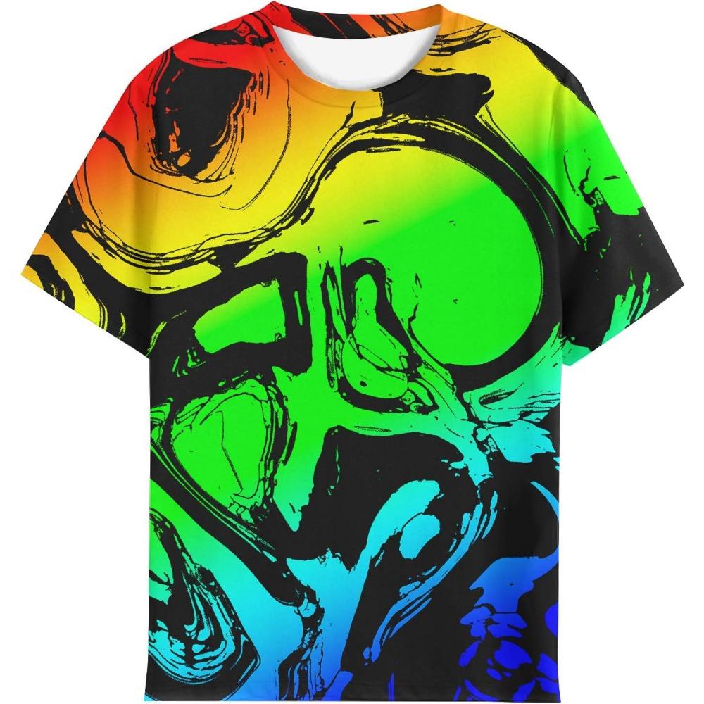 

Летние футболки с 3D-печатью, футболки с круглым вырезом и коротким рукавом, мужские, быстросохнущие и прохладные 6XL