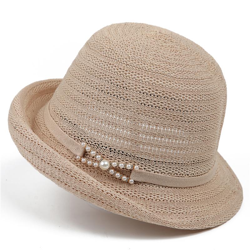 British Flower Mother Top Hat Women'S Summer Sunshade Sunscreen Hat Curled Edge Sun Hat Outdoor Mesh Basin Hat