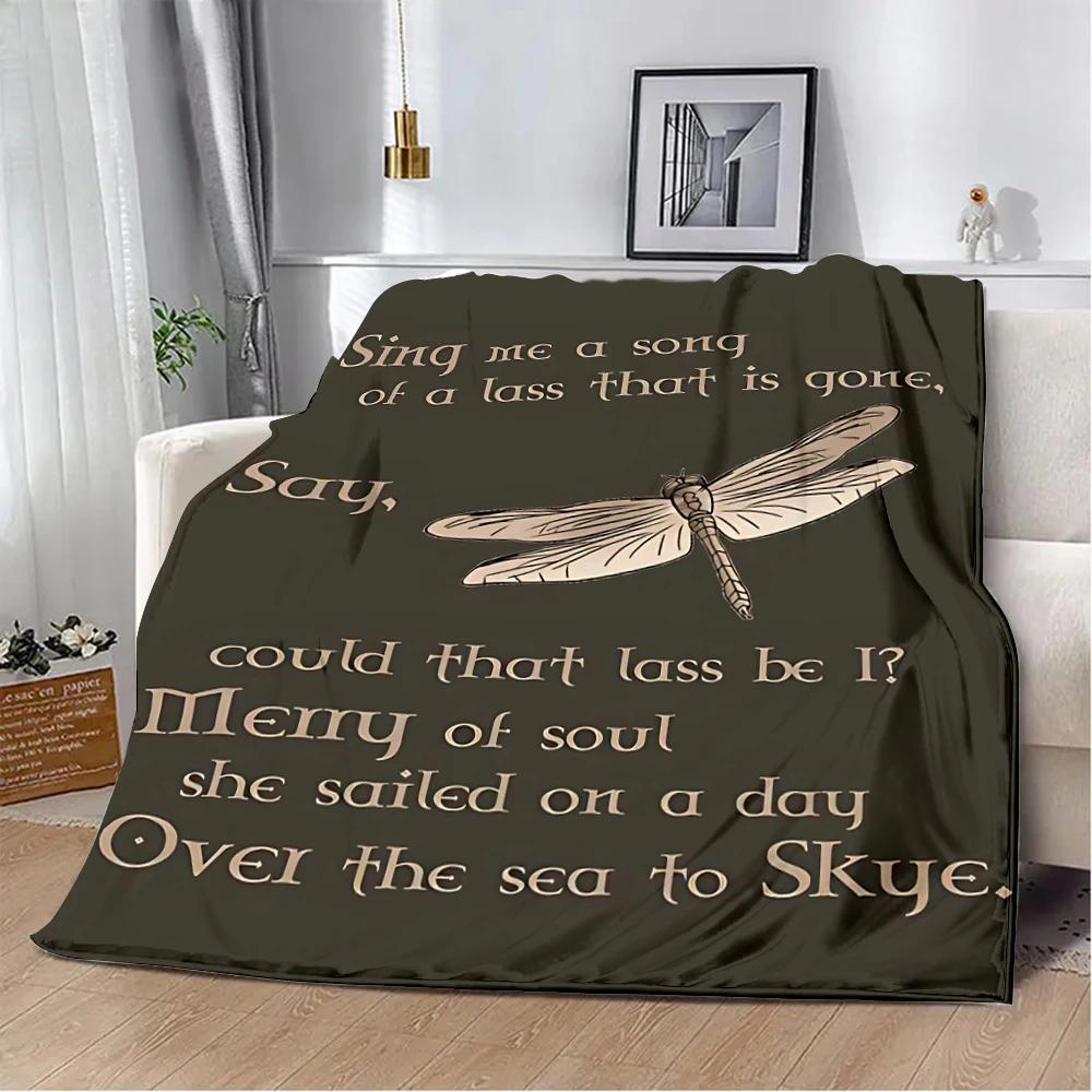 OUTLANDER TV Jamie Fraser Sassenach Libellen-Print Decke Picknickdecke Warm Weich und Bequem Zuhause Reise Geburtstagsgeschenk