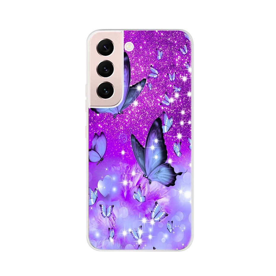 Beautiful Flower Phone Case For Samsung Galaxy S22 Pro S 22 Ultra 5G Case Cute Cat Soft Silicone TPU Cover For Samsung S22 22Pro
