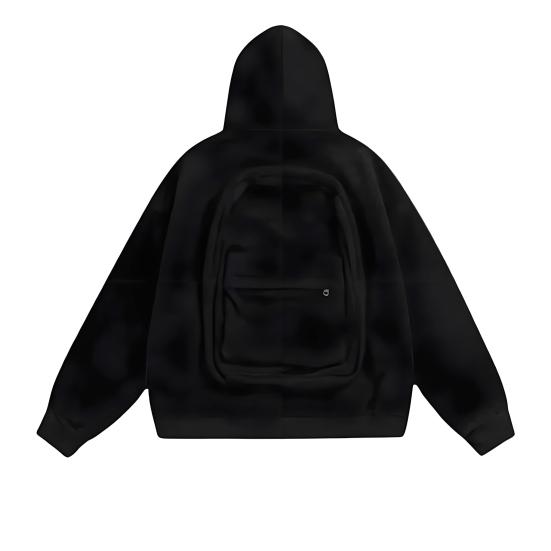 Backpack Hoodie for Men Women Creative Zipper Cardigan with Backpack Lightweight Travel Hooded Sweatshirt Casual Unisex Hoodie Sweater