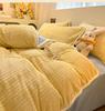 Thickened Jacquard Milk Fleece Winter Bedding Set - Flannel Coral Fleece Duvet Cover with Added Fleece Sheet, Dormitory Three-Piece Set