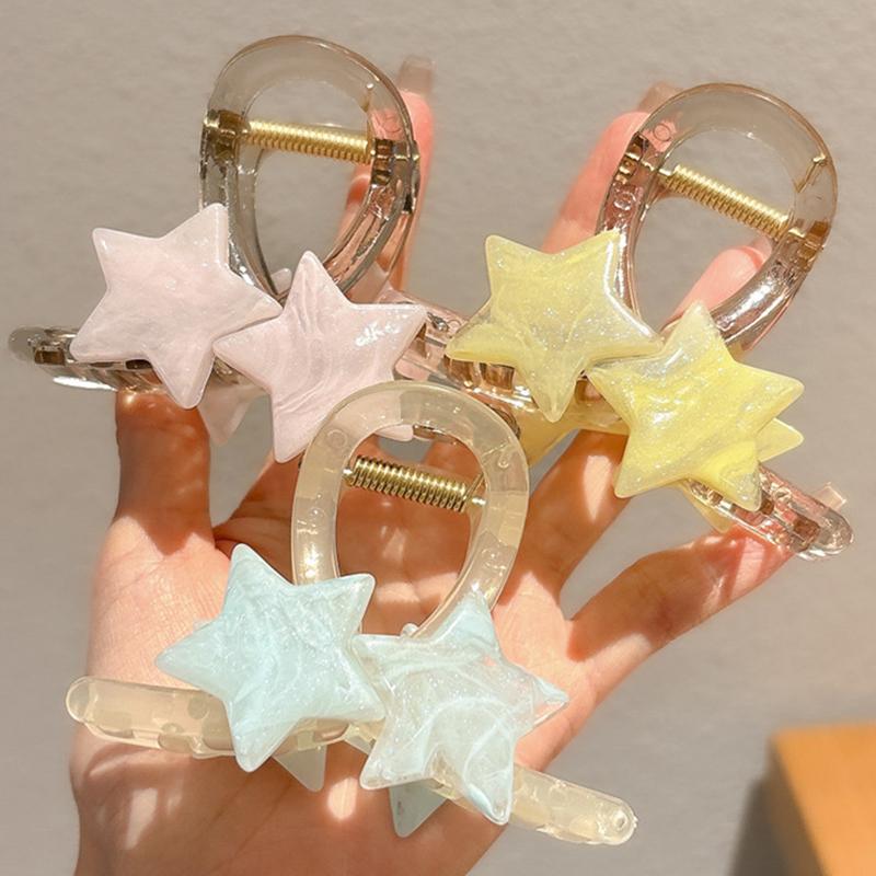 1PC Headwear Sweet Jewelry Playful Star Shape Cute Accessories Fashion Candy Colors Gift Hairpin Hair Ties Multi-Color