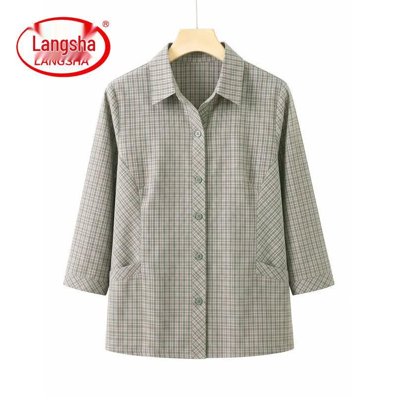 Women s Plaid Summer Cardigan Shirt 4XL