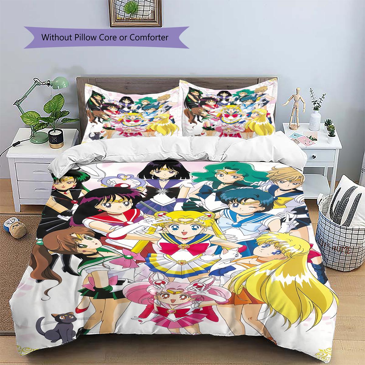

Sailor Moon Healing Illustration Duvet Cover & Pillowcases, Sailor Moon Fan Bedroom Bedding, Perfect Gift.chl 135x200cm