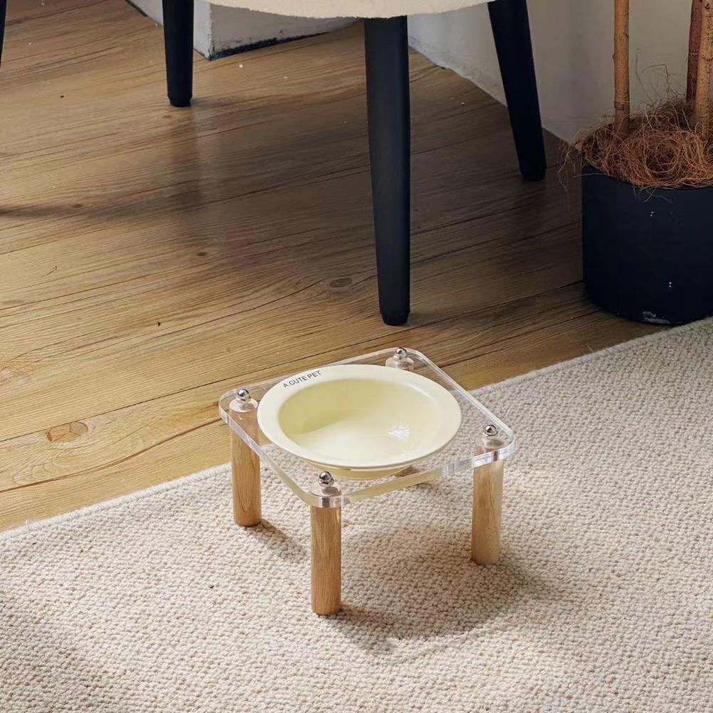 Protect Cervical Spine Raised Cat Feeder Single/Double Bowl Cat Drinking Feeding Bowl  Indoor