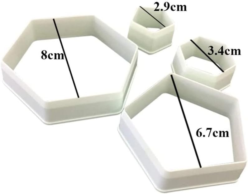 4 Sizes Soccer Pattern Cake Cookie Molds Cutters DIY Hexagon Fondant Moulds Soccer Ball Cookie Cutter Football Cake Decorations