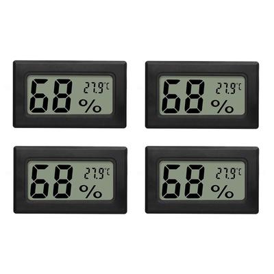 YFFSFDC LCD Digital with Sensor for Indoor Use In Breeding and Closets 4-Piece Thermometer/Hygrometer Built-in Offices, Homes, Aquariums, Areas,