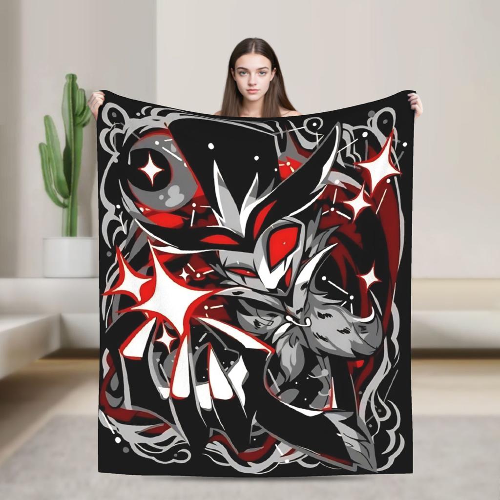 2025 H-Hazbin Hotel Charlie Cartoon Flannel Blanket  Warm Throw Blanket for Bedroom Picnic Print Bedspread Sofa Bed Cover