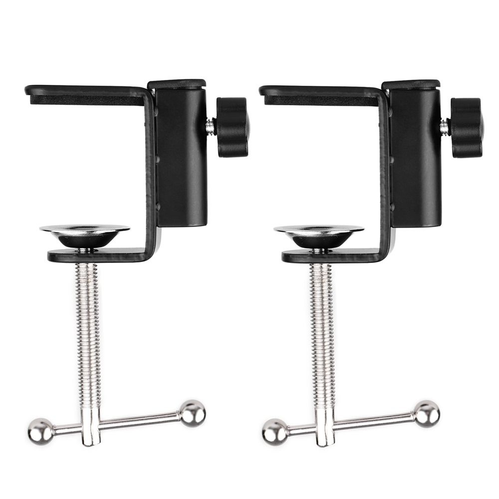 2pcs Adjustable Positioning Screw Microphone Stand Clamp Table Clamp C-Shaped Clamp Mic Suspension