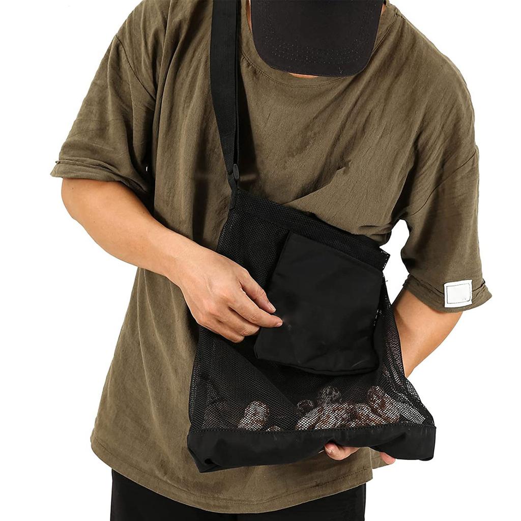 Pilzsammeltasche, verstellbarer Schultergurt, Pilzjagdtasche, Futtersuchwerkzeug, Pilzkorb, Netz-Pflücktasche
