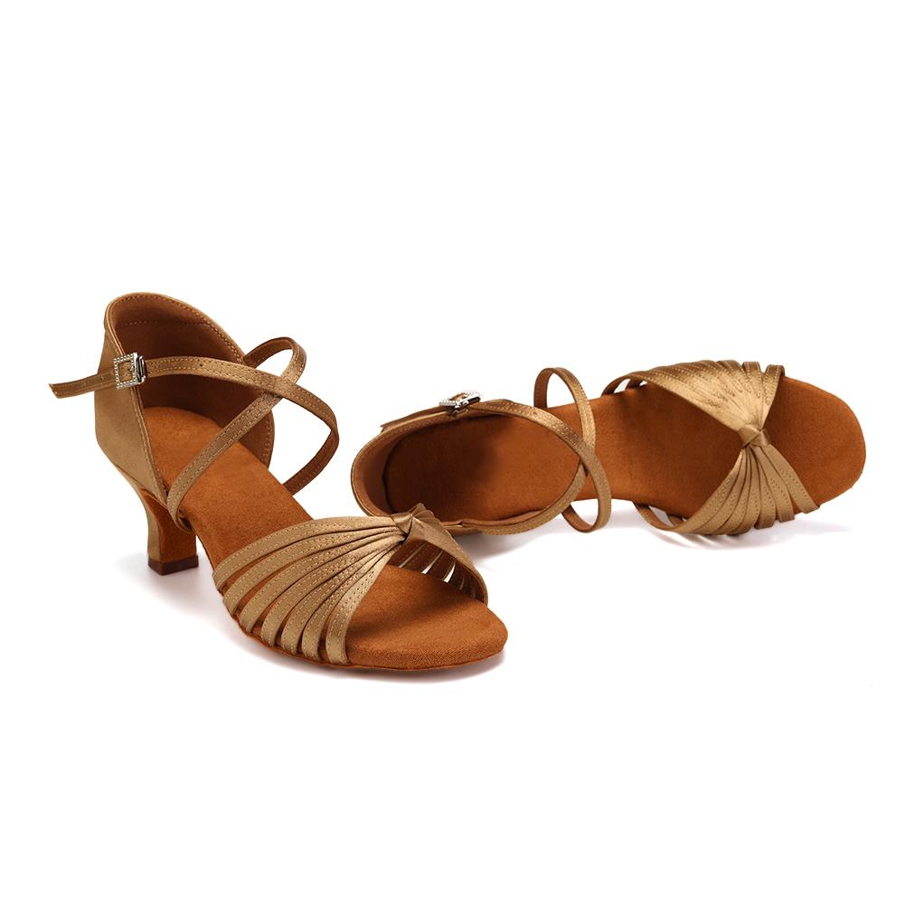 Satin Latein Tanzschuhe für Damen Mädchen Weiche Sohle Damen Tango Salsa Ballsaal Party Tanzschuhe Indoor Absatz 5.5cm