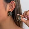 SHIXIN 2026 Irregular Resin Stainless Steel Earring 18K Gold Plated Texture Statement Stud Ear Women Everyday Party Wear Jewelry