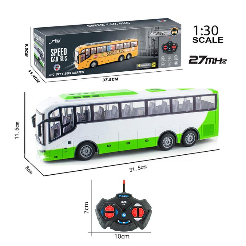 Non-Toxic 1:30 17Mhz Rc Car Travel Bus Electric Big Remote Control Truck With Light Simulation School City Model Toy For Children Gift